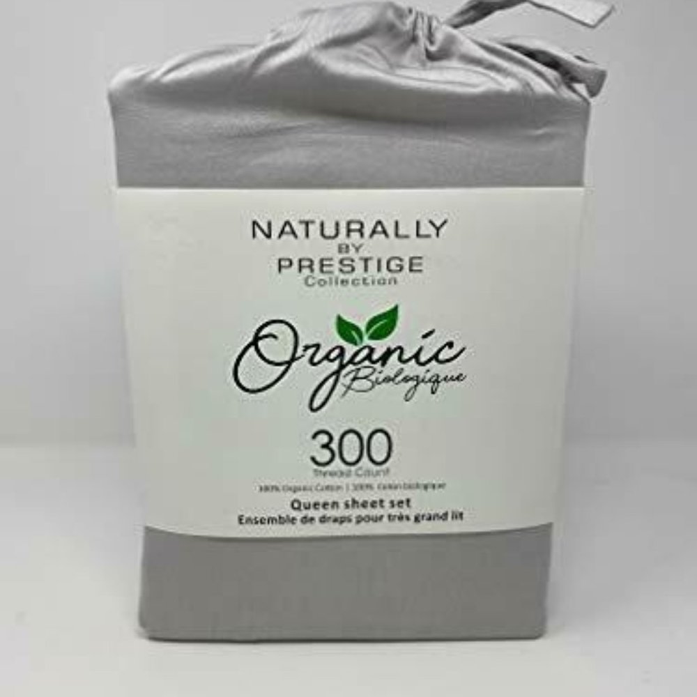 Prestige Home 300 Cotton Light Grey Sheet Set Quen